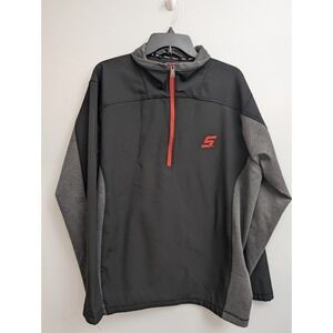 A9 Mens XL black and red SNAP-ON 1/4 zip choko jacket BEAUTIFUL  CONDITION